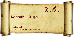 Kacsó Olga névjegykártya