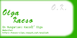 olga kacso business card